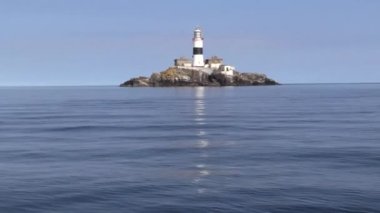 Maidens Lighthouse Northern Ireland in the Irish Sea 
