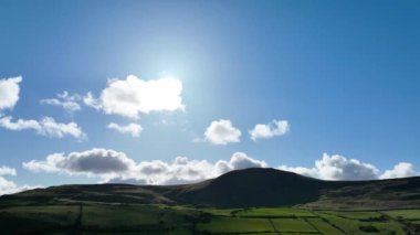 Sun on the Scawt mountain in Ireland