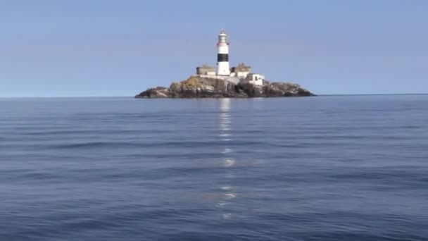 Maidens Lighthouse Northern Ireland Irish Sea — Stockvideo