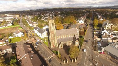 Tüm Azizler Kilisesi Gotik Kilisesi Ballymena Ortak Antrim Kuzey İrlanda 
