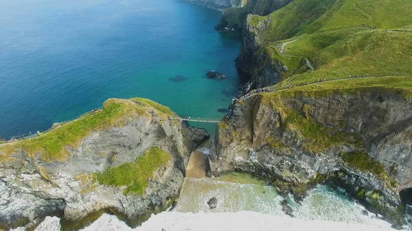 Carrick Rede Rope Bridge Ballintoy Antrim Irlanda Norte — Fotografia de Stock