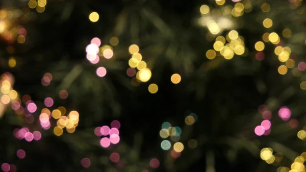 Decorações Árvore Natal Fora Foco Bugigangas Desfocado Borrado — Fotografia de Stock