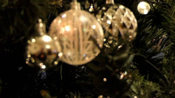 Vánoční Stromeček Dekorace Rozostřené Cetky Rozostřené Rozmazané — Stock fotografie