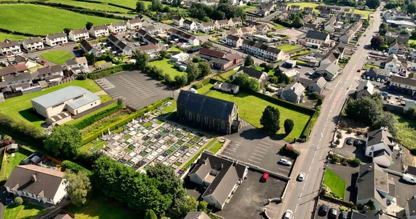 Вид Воздуха Церковь Святого Сердца Cloughmills Village Ballymena Antrim Северная — стоковое фото