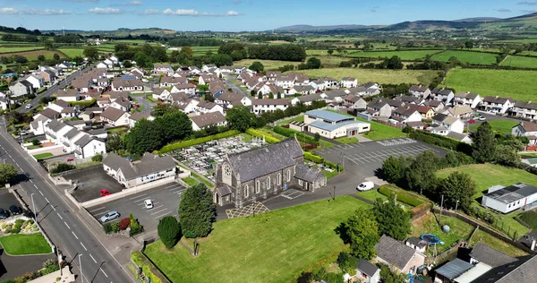 Вид Воздуха Церковь Святого Сердца Cloughmills Village Ballymena Antrim Северная — стоковое фото