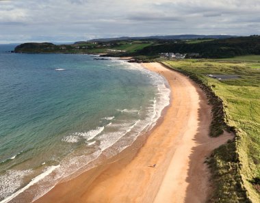 Culdaff Sandy Sahili Havacılık Fotoğrafı Co Donegal Sahili İrlanda