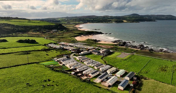 Aerial Photo Cultaff Caravan Park Sandy Beach Strand Donegal Coast — Φωτογραφία Αρχείου