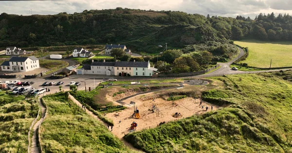 Aerial Photo Playpark Cultaff Sandy Beach Strand Donegal Coast Ιρλανδία — Φωτογραφία Αρχείου