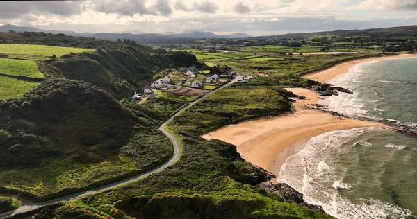 Αεροφωτογραφία Του Cultaff Sandy Beach Strand Στο Donegal Coast Ιρλανδία — Φωτογραφία Αρχείου