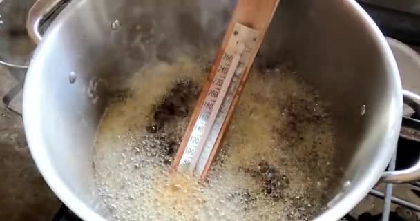 Boiling Sap Maple Syrup Production — Video Stock