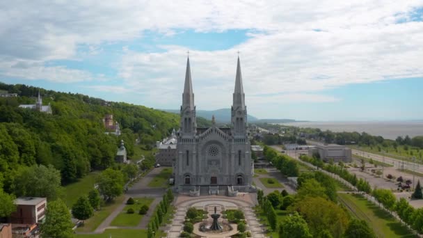 Sainte Anne Beaupr Basilica Drone — Stock videók