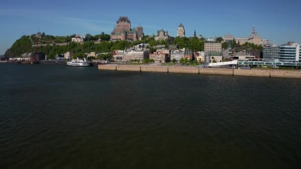 Aerial View Quebec City Skyline Summer Drone — Wideo stockowe