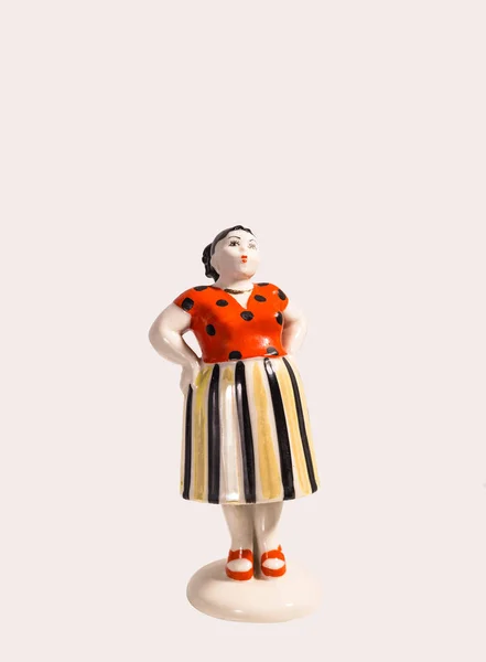 Porcelain Figurine Girl Soviet Style — стоковое фото