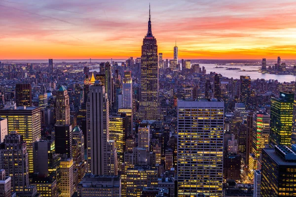 Нью Йорк Закате Солнца — стоковое фото
