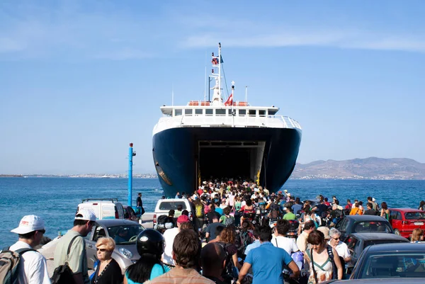 Île Agistri Grèce Vue Spectaculaire Ferry Local Amarré Une Petite — Photo