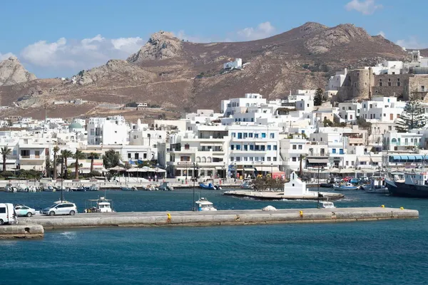 Isla Naxos Grecia Septiembre 201 Hermoso Casco Antiguo Naxos Con — Foto de Stock