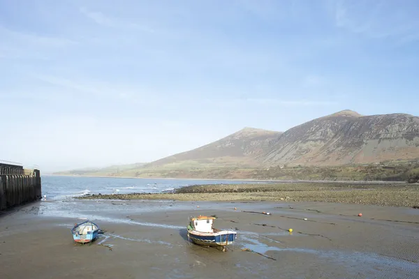 Spiaggia Trefor Penisola Llyn Galles Bellissimo Paesaggio Piccole Barche Pesca — Foto Stock