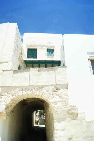 Folegandros Wyspa Grecja Historyczna Brama Pięknego Starego Miasta Kastro Prosta — Zdjęcie stockowe