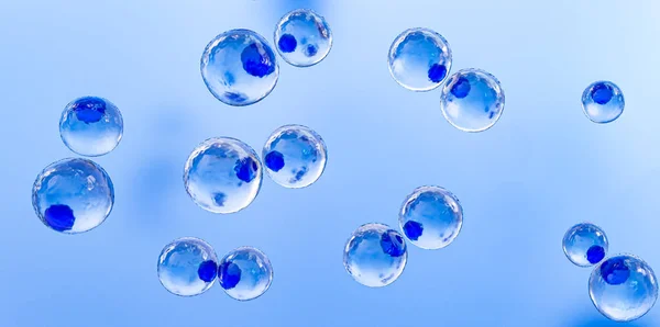Сині Клітини Або Клітинний Язок Мікробіологічний Процес Розмноження Найпростіших Мікроорганізмів — стокове фото