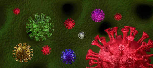 Omicron Other Mutating Virus Concept New Coronavirus Variant Outbreak Covid — стокове фото