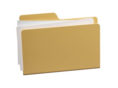 3d render of a folder with a blank white background