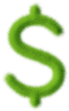 green grass alphabet isolated on white background