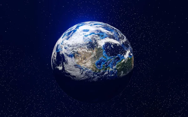 Toprak Gezegeni 3D görüntüleme. Bu görüntünün unsurları Nasa tarafından desteklenmektedir