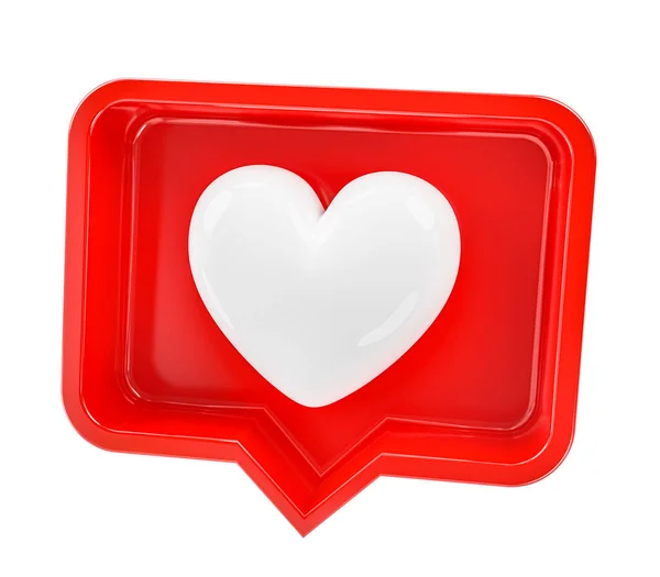 Como Botão Lado Branco Como Ícone Coração Pino Vermelho Isolado — Fotografia de Stock