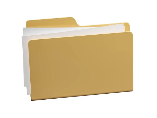 3d render of a folder with a blank white background