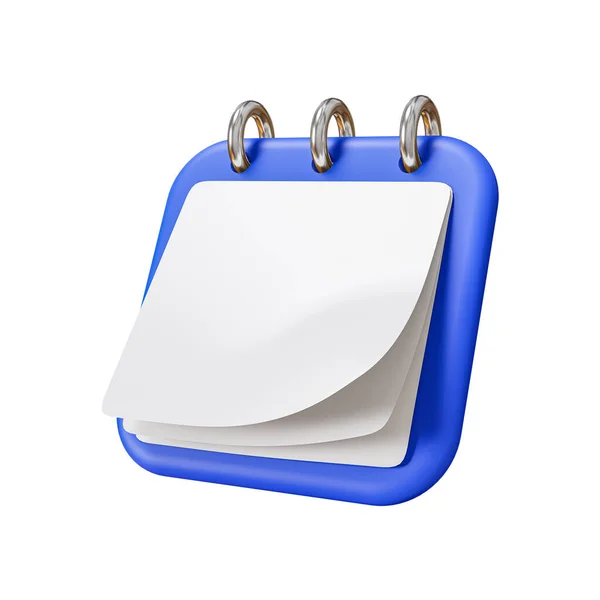 Rendering Blue Calendar White Background — Photo