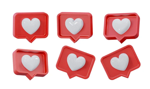 red heart shaped button isolated on white background