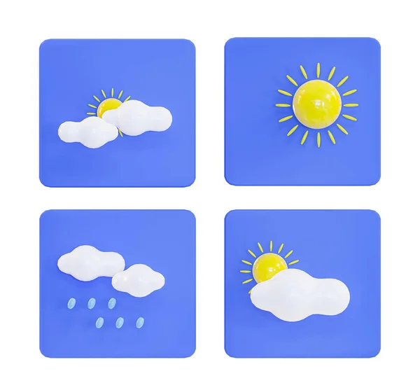 Weather Forecast Icons Set Vector Illustration — Stock Photo, Image