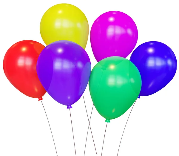 Beyaz Arkaplanda Izole Edilmiş Renkli Balonlar — Stok fotoğraf