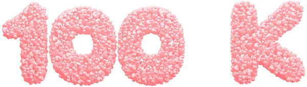 number 4 of pink and white letters of the alphabet.
