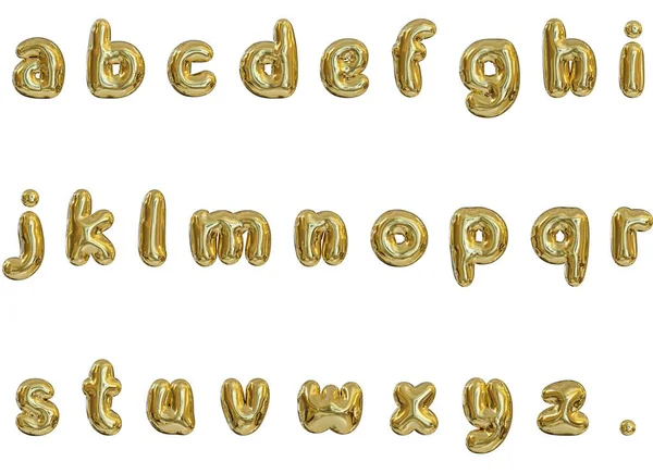 Gold Numbers Golden Letters Symbols Rendering — Zdjęcie stockowe