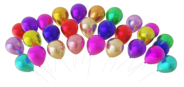 Beyaz Arkaplanda Izole Edilmiş Renkli Balonlar — Stok fotoğraf