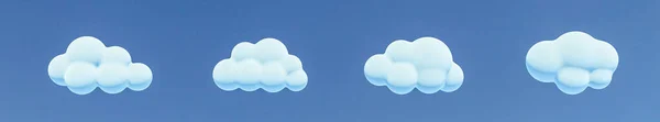 Nuvola Bianca Con Sfondo Cielo Blu Rendering — Foto Stock