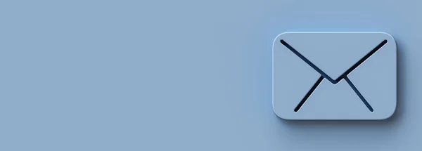 Busta Isometrica Con Icona Simbolo Email Isolata Sfondo Blu Messaggio — Foto Stock