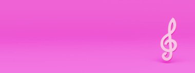 Sarı arkaplanda izole edilmiş üç boyutlu müzik nota simgesi. Müzik sembolü. minimalizm kavramı.