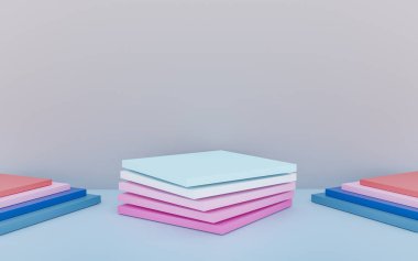 Beyaz arkaplan üzerine kitap yığını