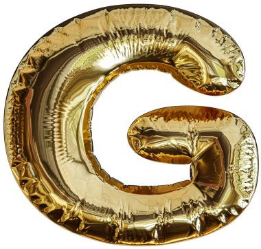 Altın renkli balon harfi G 3d oluşturucu.