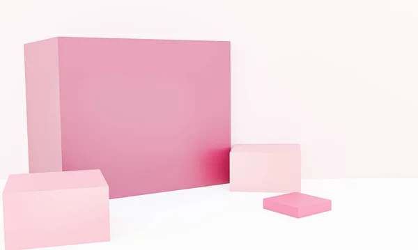 Rendering White Pink Background — Fotografia de Stock