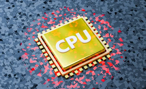 Central Processing Unit, CPU , background, 3d illustration.