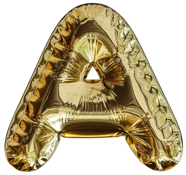 Altın renkli balon harfi. 3D düzenleyici..