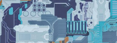 Elektronik tahta arka planı 3D illüstrasyon.