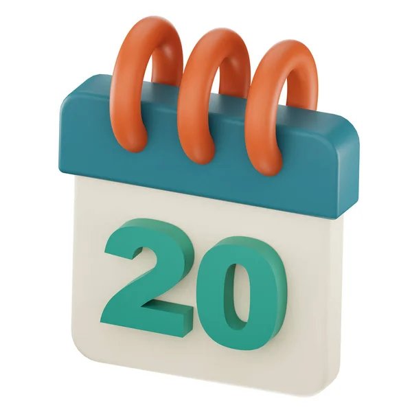 Daily Calendar Plan Icon Number Isolated Render Illustration — Photo