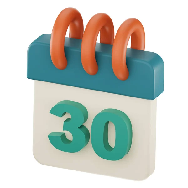 Daily Calendar Plan Icon Number Isolated Render Illustration — 스톡 사진