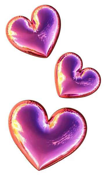 Heart Balloon Cute Purple Heart Shaped Balloons Decor Valentines Day — Foto de Stock