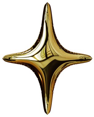 Bright luxury golden star metallic surface 3d template  illustration isolated ,3D render