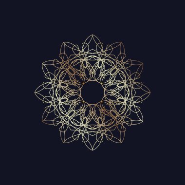 Lükslü altın geometrik tasarım koyu arkaplan premium vektörü